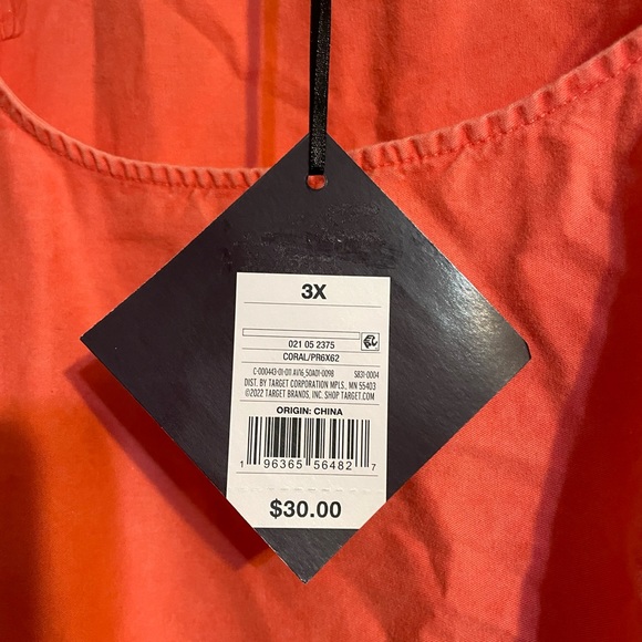 Ava & Viv coral blouse with balloon sleeves - Picture 3 of 4